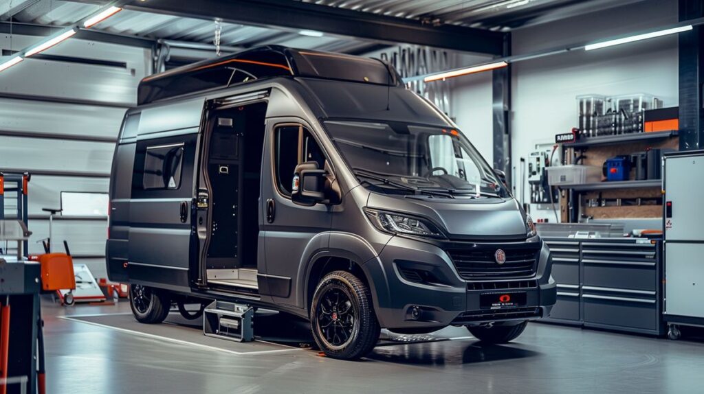 Chiptuning Fiat Ducato van with tuning module in garage